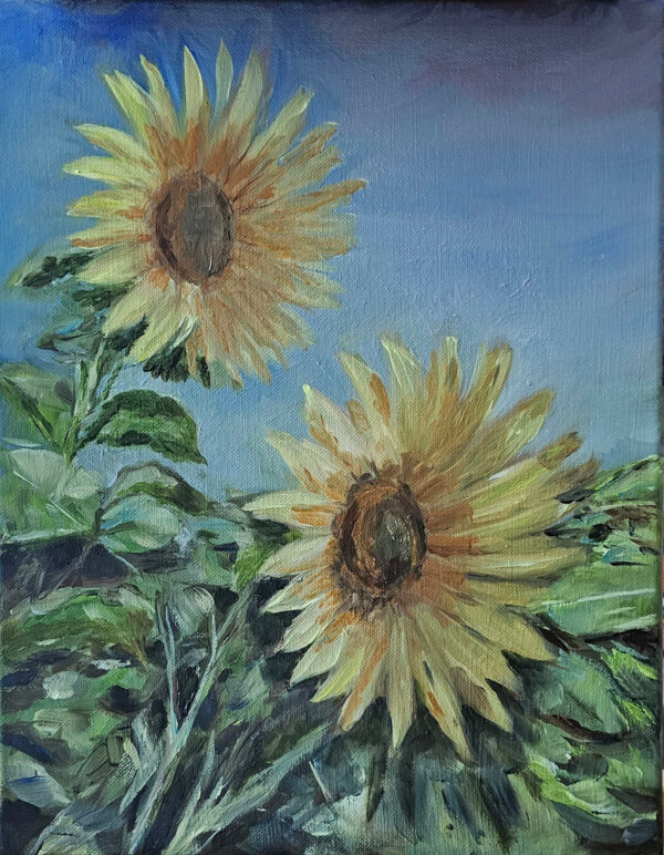 Sun flower - Oil painting - Anil Verghese Art